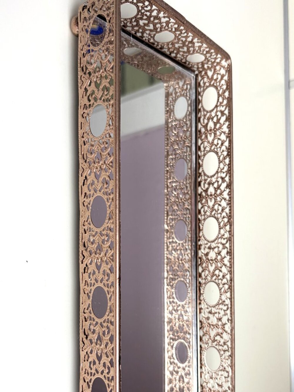 Rose Gold Filigree Mirrored Vanity Tray
